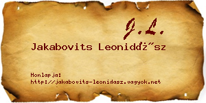 Jakabovits Leonidász névjegykártya