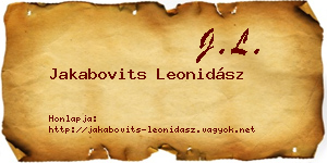 Jakabovits Leonidász névjegykártya