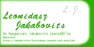 leonidasz jakabovits business card